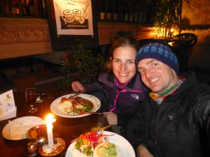 First steak of the trip.  I'm hoping the next one will be in Oz as my Mother-in-Law cooks the best Filet steaks!
