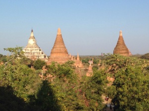 Some of Bagan's Pagoda soaring over the landscape