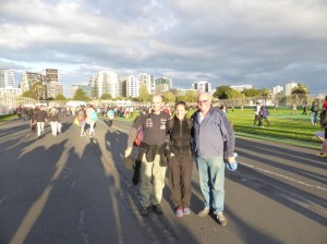 Walking the track after the race