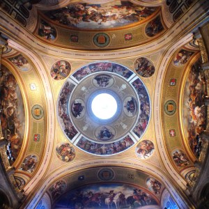 The ornate interior roof of the Military Museum