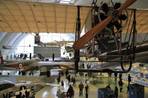 The entrance hangar with numerous pre-WWI planes