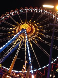 The giant ferris wheel offers great views over the grounds