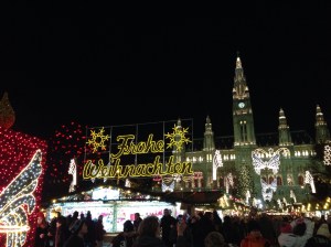 The entrance to the Rathaus Christmas Markets