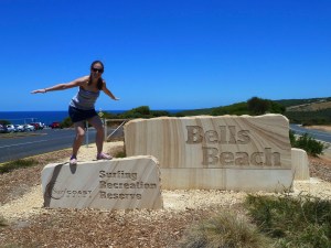 Surfs up at the famous Bells Beach on the Great Ocean Road, Victoria, Australia