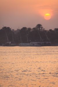 The sun setting over the alluring Nile River